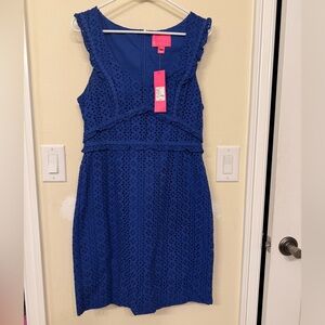 Lilly Pulitzer Kaylee Shift Blue Eyelet Dress